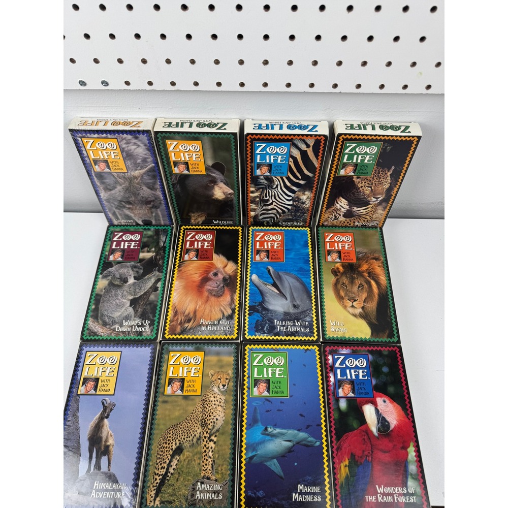 Zoo Life with Jack Hanna VHS Lot of 12 Educational Wildlife Documentary Tapes